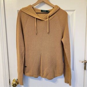 Lauren Ralph Lauren - Pullover Sweater with Hoodie in Tan Color / Size L